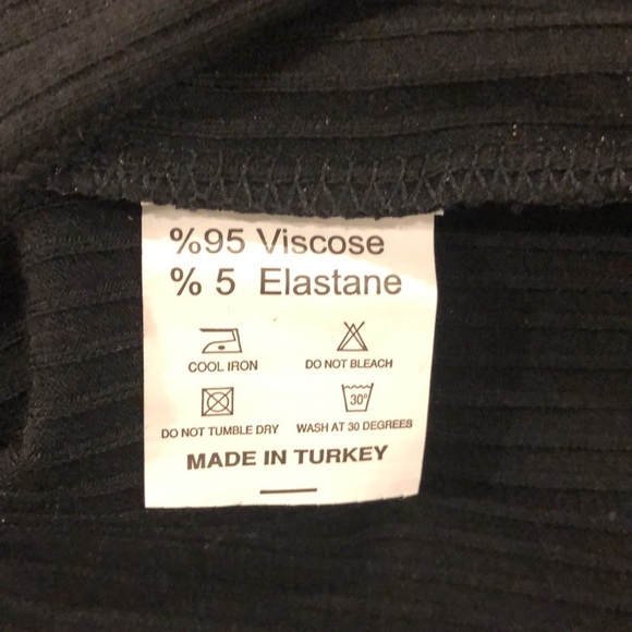 Milan kiss black front slit midi dress long sleeve womens M keyhole neck bodycon - Picture 9 of 10